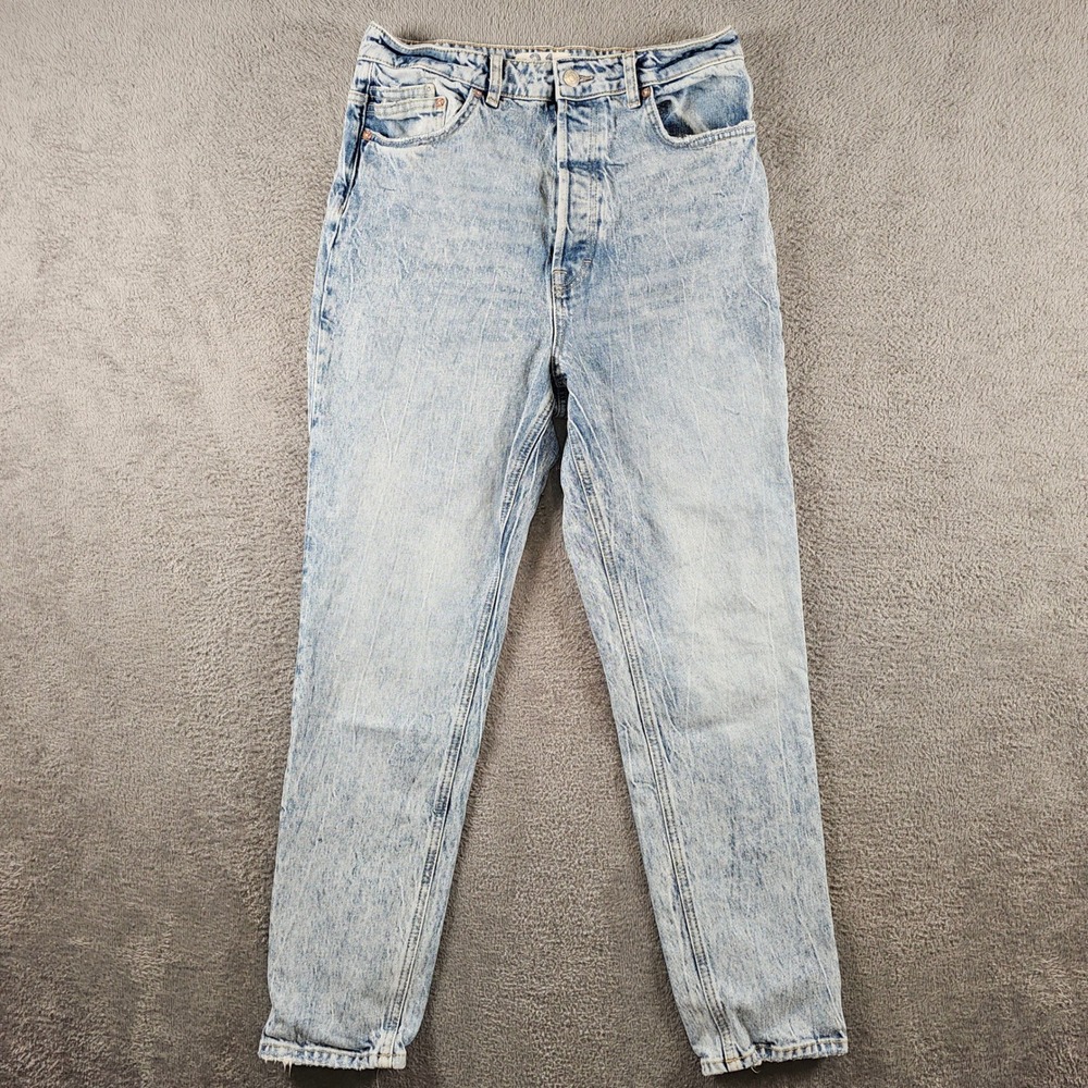 We‎ The Free Free People Acid Wash High Rise Mom Jeans Light Blue Size 31